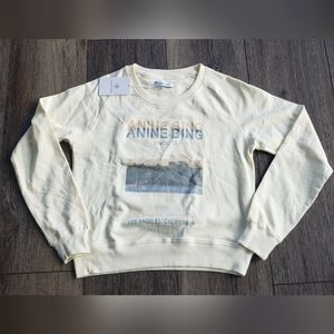 Anine Bing MEDIUM Cream Crew Neck sweatshirt